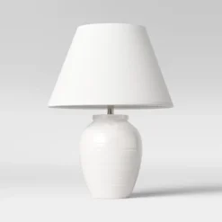 Turned Ceramic Table Lamp White - Threshold™ -Threshold™ GUEST 0c5fcf73 910a 479f a8ce c7fb931048d7