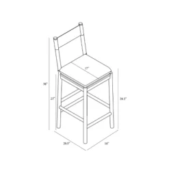 Emery Wood Counter Height Barstool With Upholstered Seat And Sling Back Natural - Threshold™ Designed With Studio McGee -Threshold™ GUEST 195f58ad 8370 4b07 a2c7 caa1f841e5e6