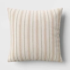 Cotton Flax Woven Striped Square Throw Pillow - Threshold™ 10 Cotton Flax Woven Striped Square Throw Pillow - Threshold™ -Threshold™ GUEST 198ca62a 31c1 4b5d b1dc 9f59aefb0017