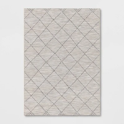 Mira Geometric Diamond Indoor/Outdoor Rug Cream - Threshold™ 6 Mira Geometric Diamond Indoor/Outdoor Rug Cream - Threshold™ - Image 4