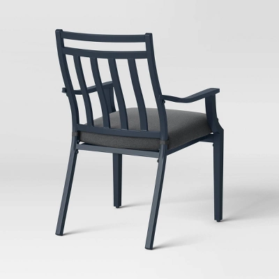 2pc Fairmont Stationary Outdoor Patio Dining Chairs Arm Chairs Black - Threshold™ 4 2pc Fairmont Stationary Outdoor Patio Dining Chairs Arm Chairs Black - Threshold™ - Image 2