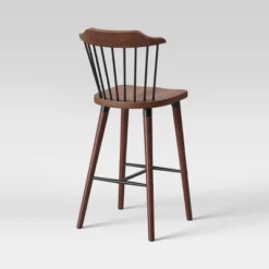 Delway Curved Back Mixed Material Counter Height Barstool Walnut - Threshold™ -Threshold™ GUEST 3e53f265 ac14 41e9 bdd1 5f971bc1bb5a