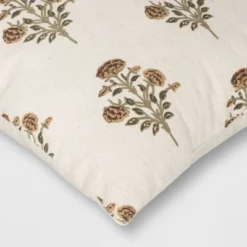 Block Print Floral Square Throw Pillow - Threshold™ -Threshold™ GUEST 57e91232 2ec8 444c 891d 5a29c5eb3bd7