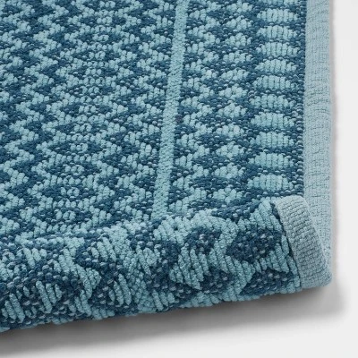 20"x32" Mixed Texture Chenille Bath Rug Teal Blue - Threshold™ 5 20"x32" Mixed Texture Chenille Bath Rug Teal Blue - Threshold™ - Image 3
