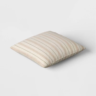 Cotton Flax Woven Striped Square Throw Pillow - Threshold™ 4 Cotton Flax Woven Striped Square Throw Pillow - Threshold™ - Image 2