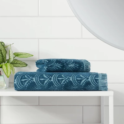 Plush Scallop Towel Teal Blue - Threshold™ 3 Plush Scallop Towel Teal Blue - Threshold™