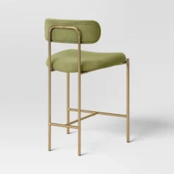 Orion Luxe Backed Counter Height Barstool With Brass Legs Olive Green Velvet - Threshold™ -Threshold™ GUEST 7e783766 9223 4da7 9627 10de0ab7294f