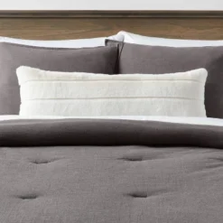 Oversized Oblong Faux Fur Channeled Decorative Throw Pillow - Threshold™