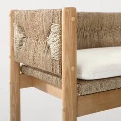 Elden Wood Bench With Woven Back And Loose Cushion Seat - Threshold™ Designed With Studio McGee -Threshold™ GUEST 80c860d6 fb10 4439 978d 5bcb29b2d57b