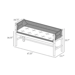 Elden Wood Bench With Woven Back And Loose Cushion Seat - Threshold™ Designed With Studio McGee -Threshold™ GUEST 8f053347 15e4 4064 81c1 72a38bf0a4d6