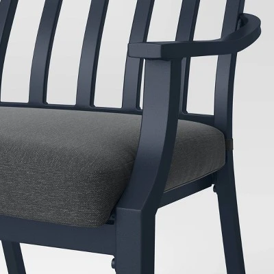 2pc Fairmont Stationary Outdoor Patio Dining Chairs Arm Chairs Black - Threshold™ 5 2pc Fairmont Stationary Outdoor Patio Dining Chairs Arm Chairs Black - Threshold™ - Image 3