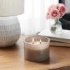 14oz Lidded Gray Glass Jar Crackling Wooden 3-Wick Candle With Clear Label Coconut And Honey - Threshold™ -Threshold™ GUEST 95261dbf 5e90 4c09 83b0 7581bf6dff1c