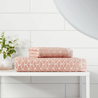 Scallop Towel Clay Pink - Threshold™ 3 Scallop Towel Clay Pink - Threshold™