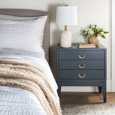 Quail Hill 3 Drawer Nightstand Mount Etna Blue - Threshold™ Designed With Studio McGee 3 Quail Hill 3 Drawer Nightstand Mount Etna Blue - Threshold™ Designed With Studio McGee