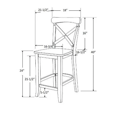 24" Litchfield X-Back Counter Height Barstool - Threshold 8 24" Litchfield X-Back Counter Height Barstool - Threshold - Image 6