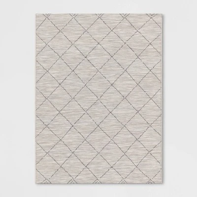 Mira Geometric Diamond Indoor/Outdoor Rug Cream - Threshold™ 7 Mira Geometric Diamond Indoor/Outdoor Rug Cream - Threshold™ - Image 5
