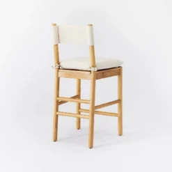 Emery Wood Counter Height Barstool With Upholstered Seat And Sling Back Natural - Threshold™ Designed With Studio McGee -Threshold™ GUEST 9f7f5d4d d259 4ec6 a838 71315204c3fa
