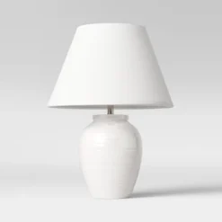 Turned Ceramic Table Lamp White - Threshold™ -Threshold™ GUEST a3c43bdb 74c2 4bbe a3c8 10bb261e03b9