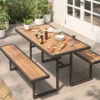 Bryant Faux Wood Rectangle Patio Picnic Table - Gray/Natural Wood - Threshold™ -Threshold™ GUEST b7388c96 1a7c 4617 a31d 96366edf83a9