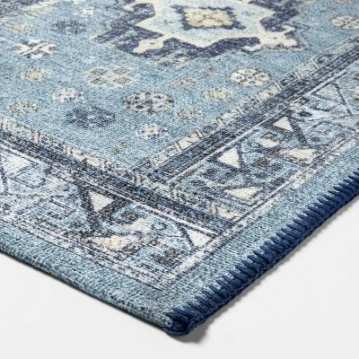 Vintage Persian Medallion Kitchen Rug Blue - Threshold™ 4 Vintage Persian Medallion Kitchen Rug Blue - Threshold™ - Image 2