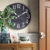 26" Farmhouse Wooden Wall Clock Black - Threshold™ -Threshold™ GUEST c15534f9 b193 4ed6 8e06 c058913c551c
