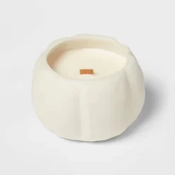 12oz Brushed Abstract Pumpkin Ceramic With Woodwick And Dustcover Dried Leaves + Hickory Candle - Threshold™ 8 12oz Brushed Abstract Pumpkin Ceramic With Woodwick And Dustcover Dried Leaves + Hickory Candle - Threshold™ -Threshold™ GUEST ca336cab 30a9 4816 a86c a9481933e877