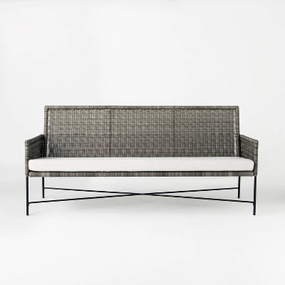 Wicker & Metal X Frame Patio Sofa - Gray - Threshold™ Designed With Studio McGee 5 Wicker & Metal X Frame Patio Sofa - Gray - Threshold™ Designed With Studio McGee - Image 3