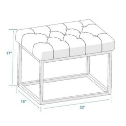 Trubeck Tufted Metal Base Ottoman Faux Leather - Threshold™ -Threshold™ GUEST d17719f8 668a 4aa2 a474 ca4180dd0d04
