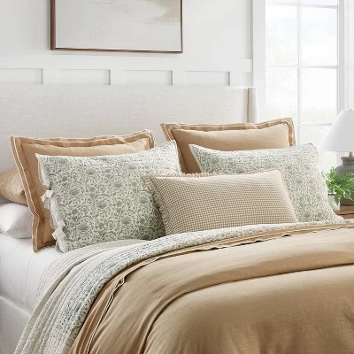 Decorative Border Cotton Slub Print Quilt Sham Light Teal Green – Threshold™ Designed With Studio McGee 3 Decorative Border Cotton Slub Print Quilt Sham Light Teal Green – Threshold™ Designed With Studio McGee