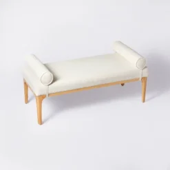 Randolph Bench With Bolster Pillows Linen - Threshold™ Designed With Studio McGee -Threshold™ GUEST df9c0bbe 939e 489c adae 0e3b5fe3d6f7