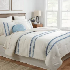 Featured Products 7 12pc Embroidered Fringe Stripe With Tassels Comforter & Sheet Bedding Set - Threshold™