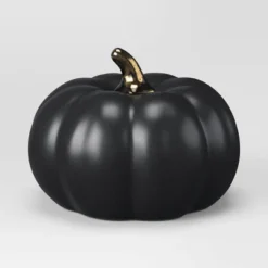 Set Of 3 Small Ceramic Halloween Pumpkins With Gold Stem - Threshold™ -Threshold™ GUEST e9c56b08 13b6 4d24 a0c5 d2447a091765