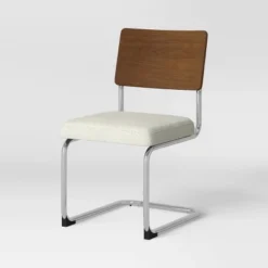 2pk Cecilton Chrome Cantilever Dining Chairs Cream Boucle - Threshold™ -Threshold™ GUEST f467ac82 933d 40fb b02c 63edbb24066f