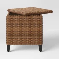 Brookfield Patio End Table With Storage - Brown - Threshold™ -Threshold™ GUEST ff9a62b7 74ef 4f6f b525 2c32346f02b6